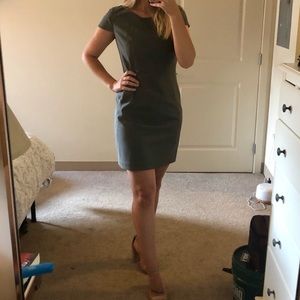 Theory Capped Sleeve Shealth Grey Dress